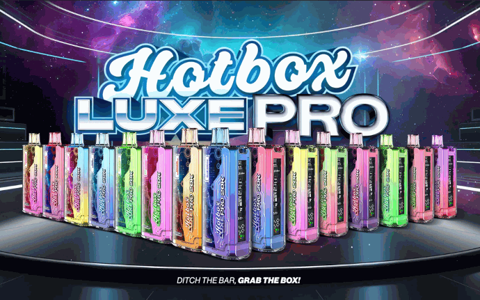 Hotbox Luxe Pro lineup with nebula background and Hotbox Luxe Pro logo