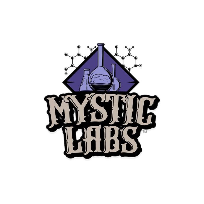 Mystic Labs Logo with Chemical Background